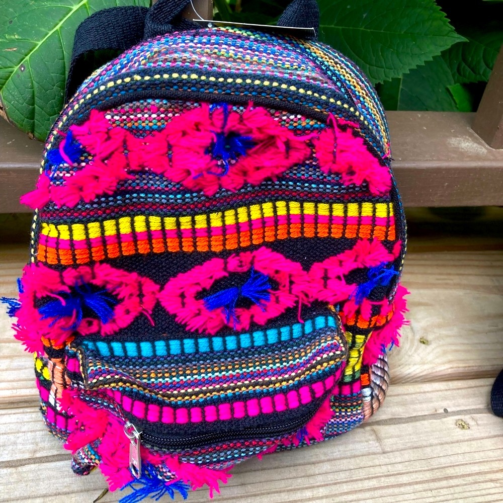 NWT Tribal Aztec Print Boho Woven Back Pack
